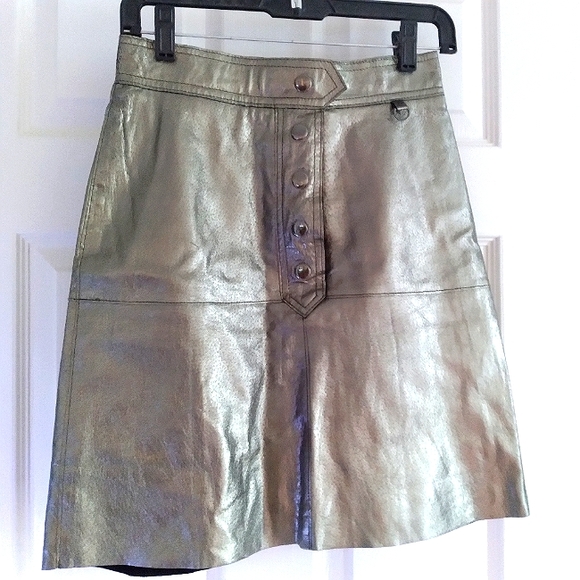 ZARA Genuine Leather High Waisted Skirt - Picture 13 of 16